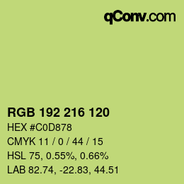Color code: RGB 192 216 120 | qconv.com
