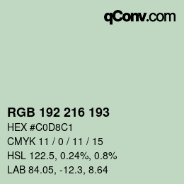 Farbcode: RGB 192 216 193 | qconv.com