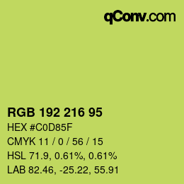 颜色代码: RGB 192 216 95 | qconv.com