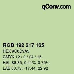 Color code: RGB 192 217 165 | qconv.com