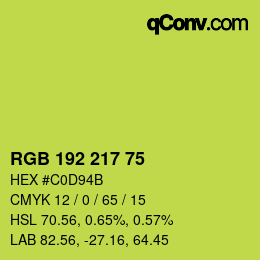 Color code: RGB 192 217 75 | qconv.com