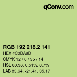 カラーコード: RGB 192 218.2 141 | qconv.com