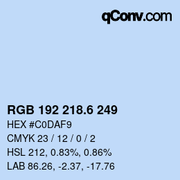 カラーコード: RGB 192 218.6 249 | qconv.com