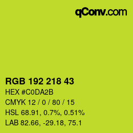 颜色代码: RGB 192 218 43 | qconv.com