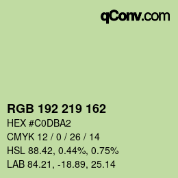 カラーコード: RGB 192 219 162 | qconv.com