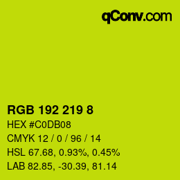 カラーコード: RGB 192 219 8 | qconv.com