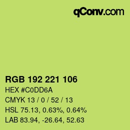 Color code: RGB 192 221 106 | qconv.com