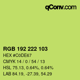 Color code: RGB 192 222 103 | qconv.com