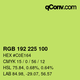 Color code: RGB 192 225 100 | qconv.com