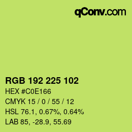 Color code: RGB 192 225 102 | qconv.com