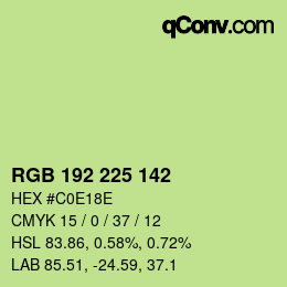 颜色代码: RGB 192 225 142 | qconv.com