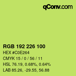 Color code: RGB 192 226 100 | qconv.com