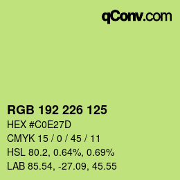 Color code: RGB 192 226 125 | qconv.com