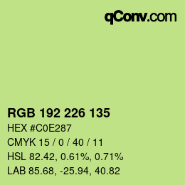 Color code: RGB 192 226 135 | qconv.com