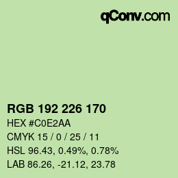 Color code: RGB 192 226 170 | qconv.com