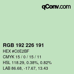 Color code: RGB 192 226 191 | qconv.com