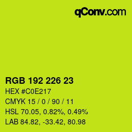 Color code: RGB 192 226 23 | qconv.com
