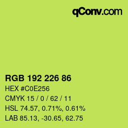 Color code: RGB 192 226 86 | qconv.com