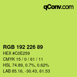 Color code: RGB 192 226 89 | qconv.com