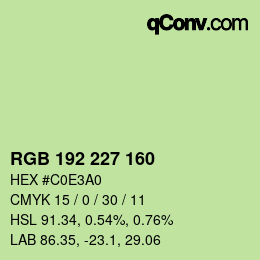 Color code: RGB 192 227 160 | qconv.com