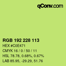 Color code: RGB 192 228 113 | qconv.com