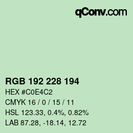 Color code: RGB 192 228 194 | qconv.com