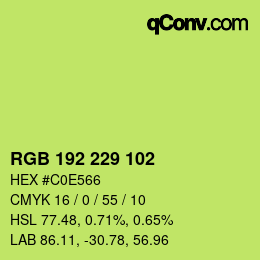 Color code: RGB 192 229 102 | qconv.com