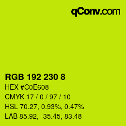 颜色代码: RGB 192 230 8 | qconv.com