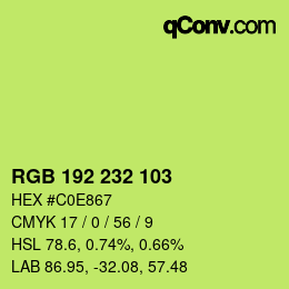 カラーコード: RGB 192 232 103 | qconv.com