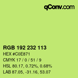 カラーコード: RGB 192 232 113 | qconv.com