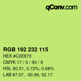 Color code: RGB 192 232 115 | qconv.com
