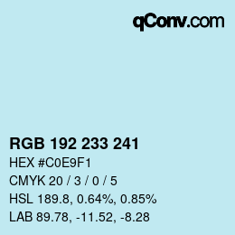 Color code: RGB 192 233 241 | qconv.com