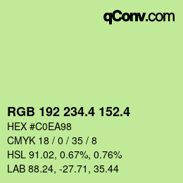 カラーコード: RGB 192 234.4 152.4 | qconv.com