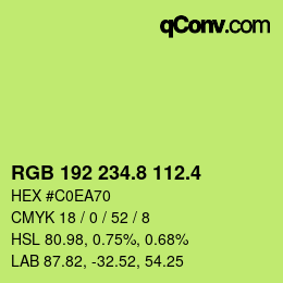 カラーコード: RGB 192 234.8 112.4 | qconv.com