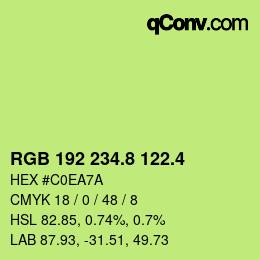 カラーコード: RGB 192 234.8 122.4 | qconv.com