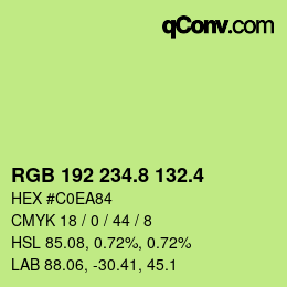 カラーコード: RGB 192 234.8 132.4 | qconv.com