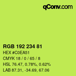 カラーコード: RGB 192 234 81 | qconv.com