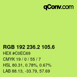 カラーコード: RGB 192 236.2 105.6 | qconv.com