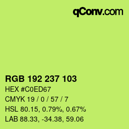 Color code: RGB 192 237 103 | qconv.com