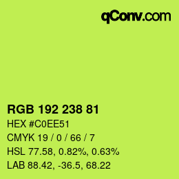 カラーコード: RGB 192 238 81 | qconv.com