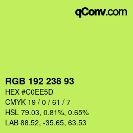 Color code: RGB 192 238 93 | qconv.com