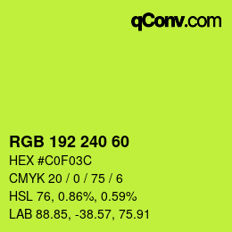 Color code: RGB 192 240 60 | qconv.com