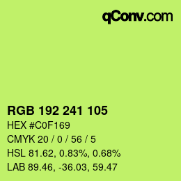 Color code: RGB 192 241 105 | qconv.com