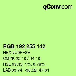 Color code: RGB 192 255 142 | qconv.com