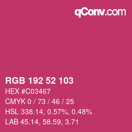 Color code: RGB 192 52 103 | qconv.com
