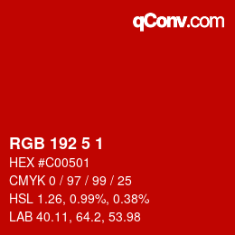 カラーコード: RGB 192 5 1 | qconv.com