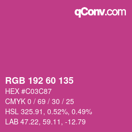 颜色代码: RGB 192 60 135 | qconv.com