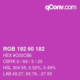 颜色代码: RGB 192 60 182 | qconv.com