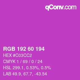 カラーコード: RGB 192 60 194 | qconv.com