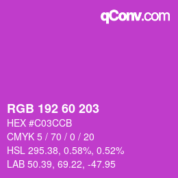 Color code: RGB 192 60 203 | qconv.com